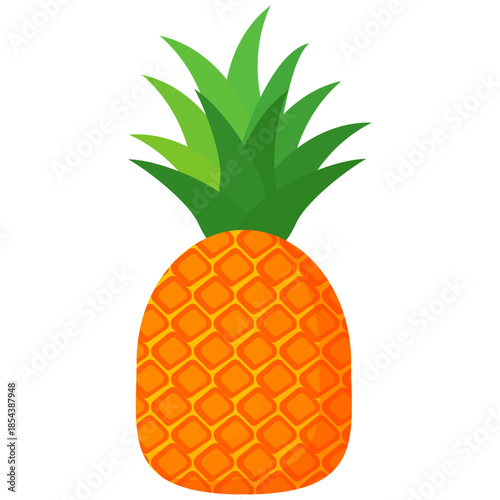 pineapple fruit illustration, summer fresh fruit theme	