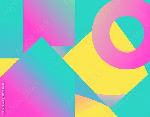 Geometric shapes interlock in pastel hues