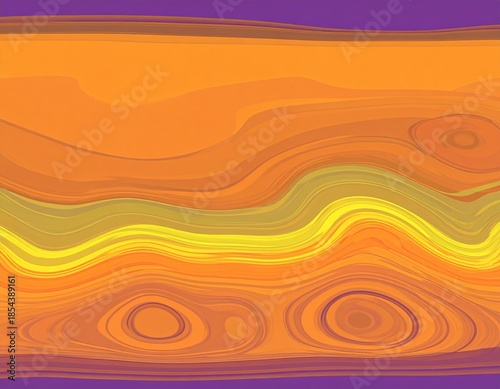 Swirling amber bands planetary vista