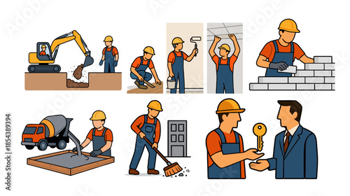Construction Project Stages and Worker Roles