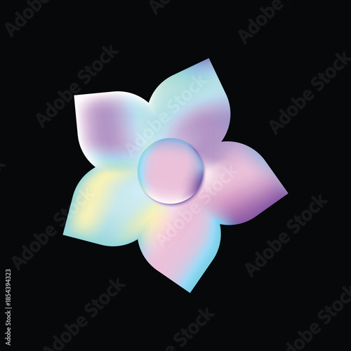 Abstract 3D Gradient Flower Shape with Soft Pastel Colors