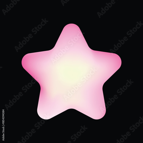 Soft Pastel 3D Star Shape with Gradient Effect