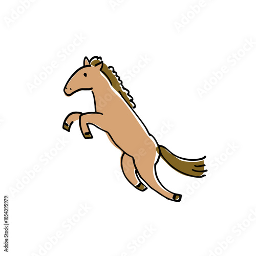 Leap into 2026! Cute Jumping Horse Color Art for the Year of the Horse