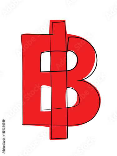 The baht symbol in the form of a continuous line drawing.