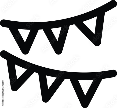 Black bunting flags pennants garland