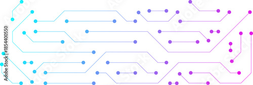 Printed circuit board PCB futuristic hi tech digital electronic line component on transparent background. Circuit board technology banner