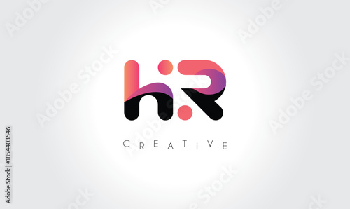 HR Modern Gradient Abstract Logo – Creative Rounded Lettermark Branding Design