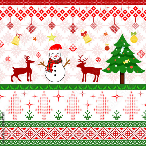 Christmas tree pattern with winter holiday, pattern for fabric, blanket, bedsheet
