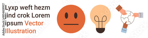 Team collaboration, innovation, problem-solving, emotional expression, creativity, communication. A neutral face, lightbulb and hands assembling puzzle pieces. Team collaboration and problem-solving