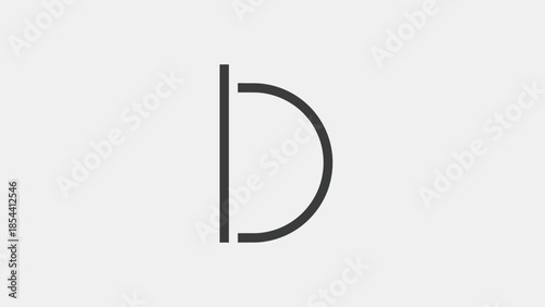 Minimalist abstract letter D graphic design on a clean background for branding