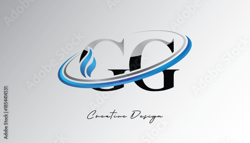 GG Flame Swoosh Monogram Logo – Energy, Tech & Futuristic Branding