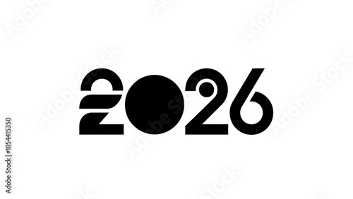 Modern Minimalist 2026 Year Number Design With Circle Element For Future Projects