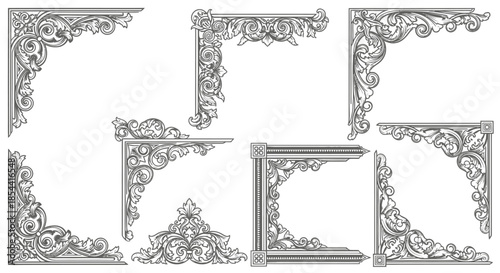 ornate vintage decorative corner elements and accents for design and framing