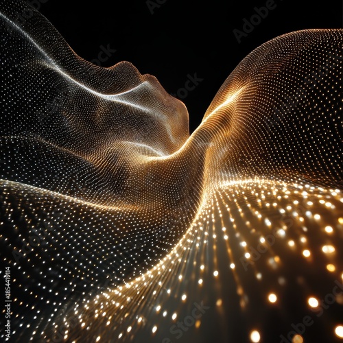Abstract Waves of Light and Particles Creating Dynamic Patterns