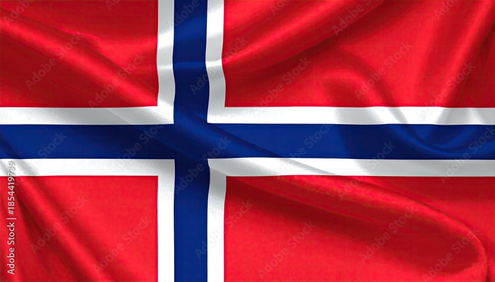 Naklejka premium A wavy, red flag with a blue cross edged in white