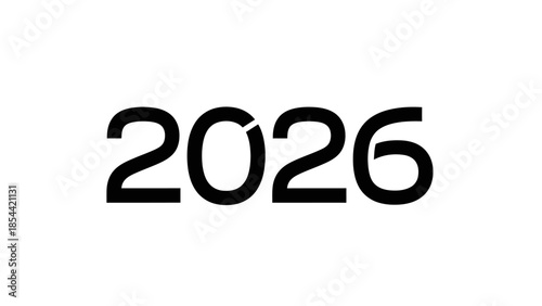 The Bold Black Numbers Representing the Year Twenty Twenty-Six on a White Background