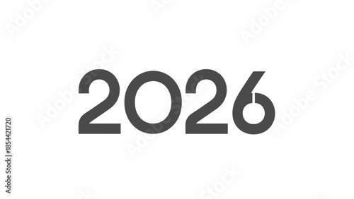 The year 2026 is represented by bold numbers on a white background