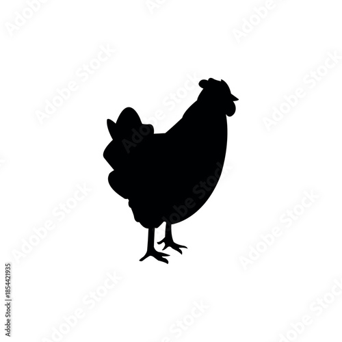 Farm Hen Bird Silhouette - Vector Graphic