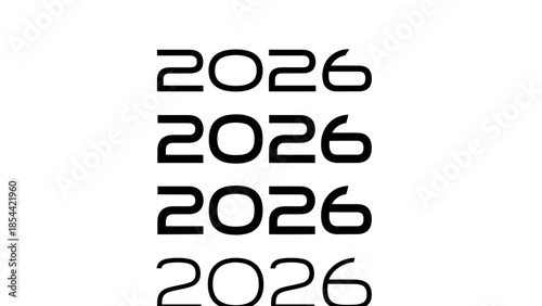 The Year 2026 Repeated Multiple Times on a Clean White Background
