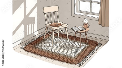 Cozy Room with Chair and Side Table.