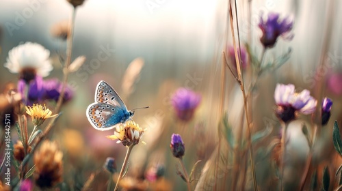 Butterfly among flowers