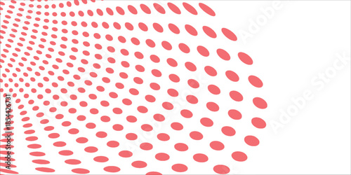Abstract Transparent Vector Gradient red Color Halftone Background Staggered Dots Pattern modern dotted