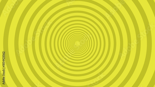 Yellow Concentric Circle Tunnel Pattern Background