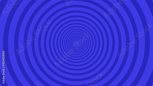Blue Concentric Circle Tunnel Pattern Background