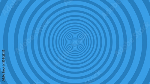 Blue Concentric Circle Tunnel Pattern Background