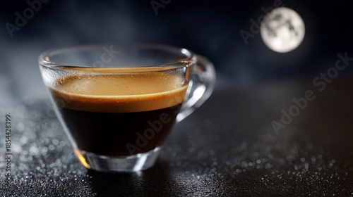 Espresso in glass cup
