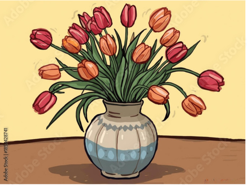 tulips in vase
