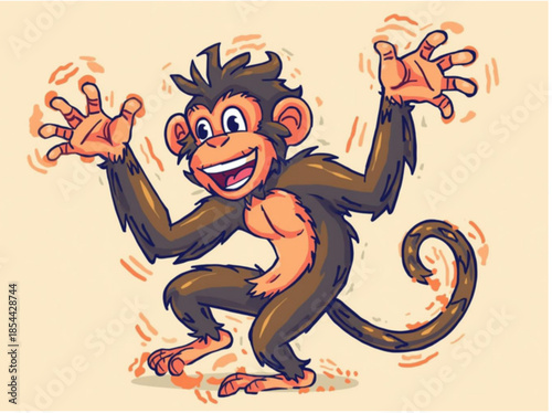 cartoon illustration of a monkey