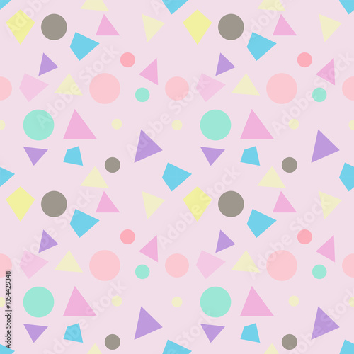 seamless pattern featuring various geometric shapes. minimalist design used for backgrounds, wrapping paper, or wallpaper. 