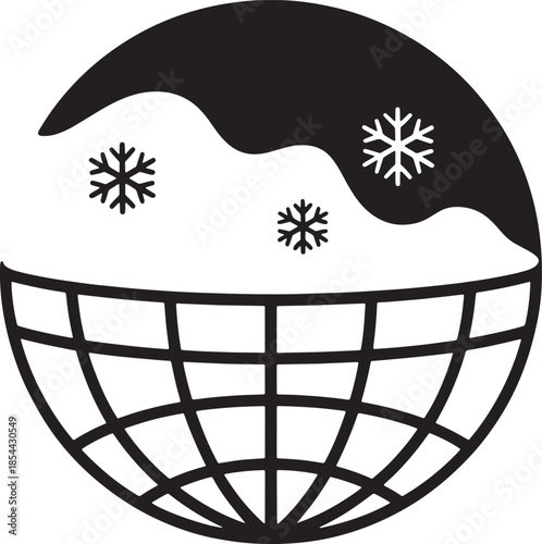 Snow Globe Vector Design Christmas Globe Cold Climate Decoration Winter Holiday