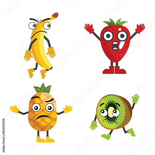 fresh fruit vector, beautiful, smile