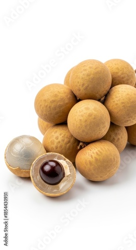 Aromatic longan fruit cluster: A studio shot showcasing the texture and freshness