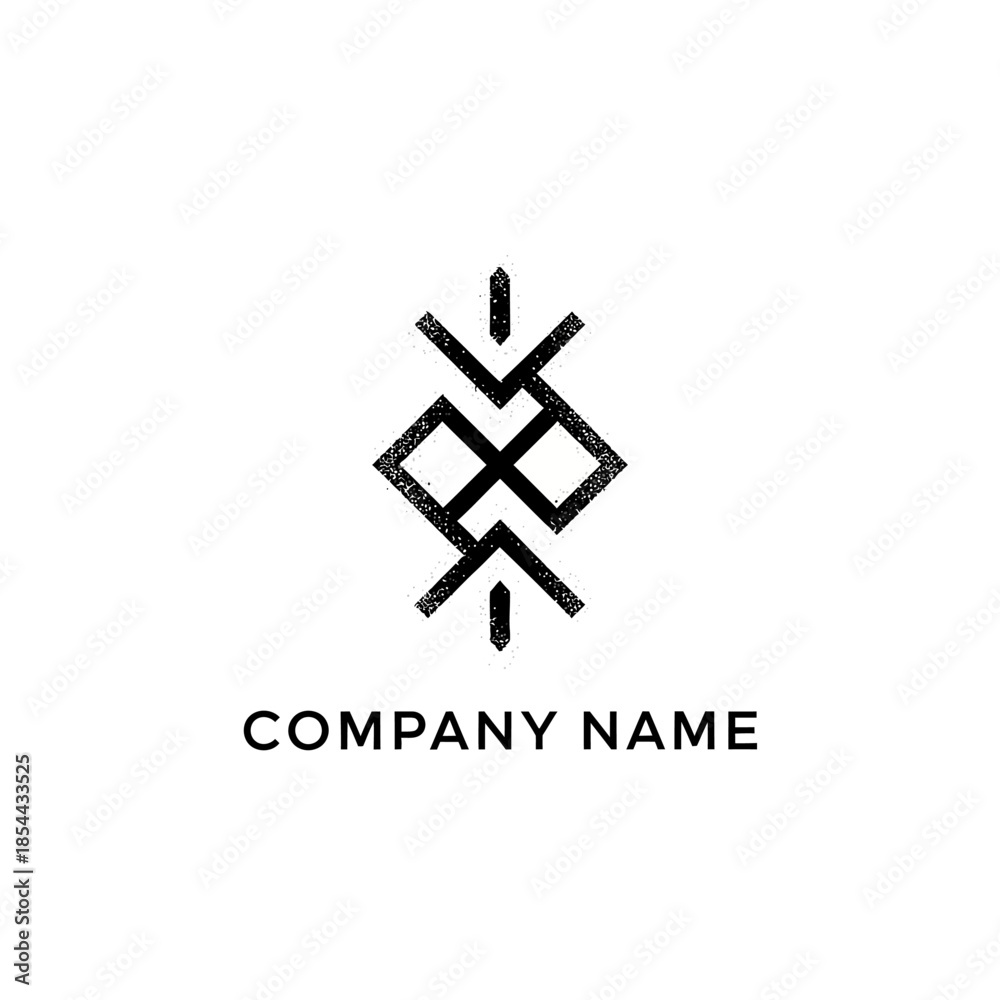 Obraz premium Modern abstract geometric logo design with distressed texture.