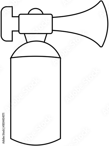 Air Horn Outline Vector Illustration. Editable Color Vector