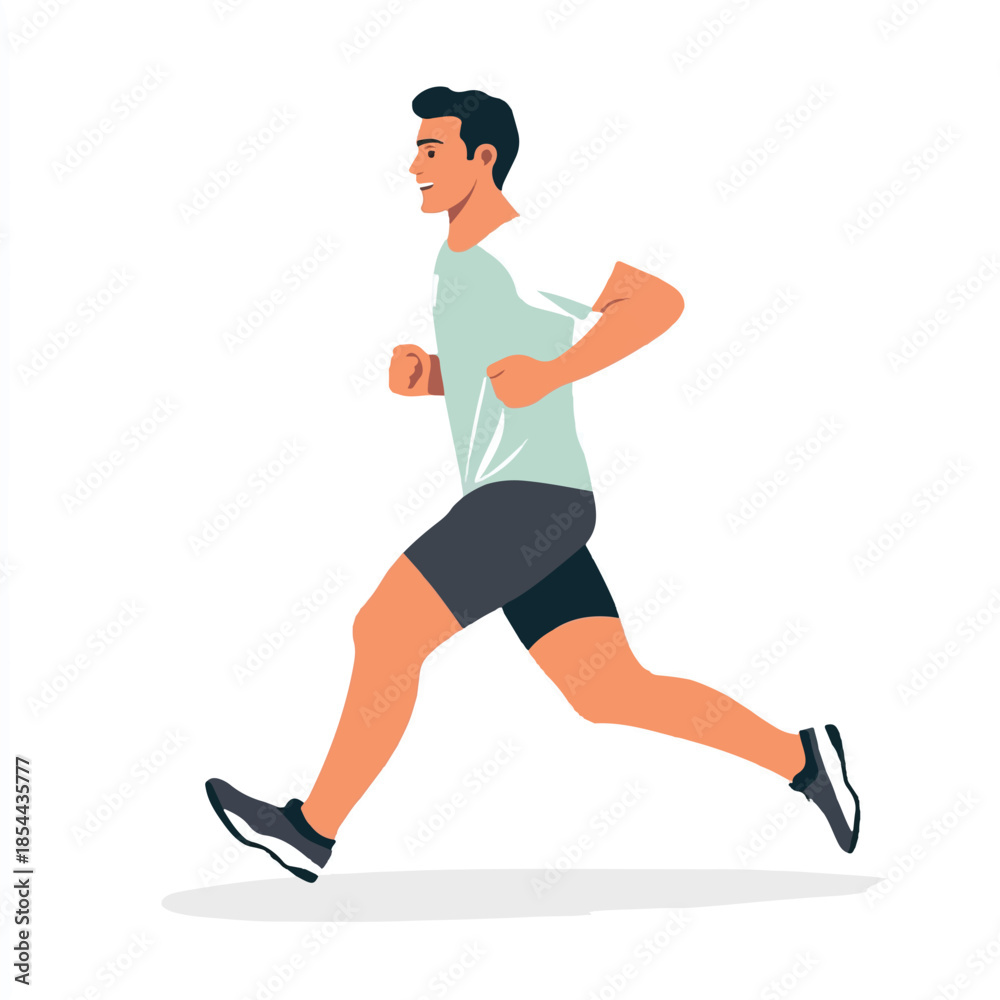 Fototapeta premium Man in motion A dynamic illustration of a runner in action.