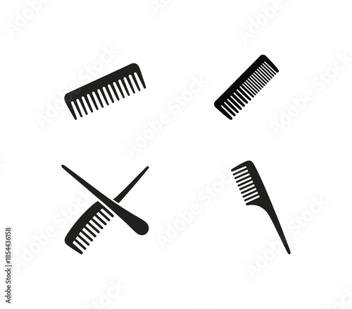 Hair styling tools silhouette illustrations