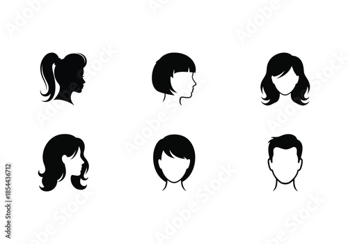 Variety of hairstyles for different face types and genders