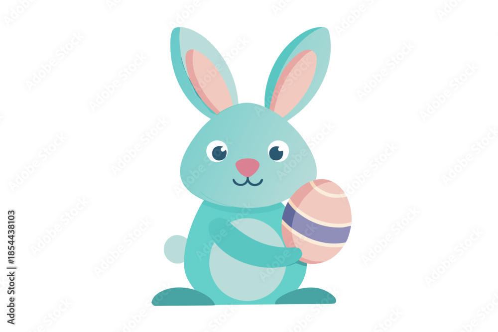 Fototapeta premium easter bunny holding egg icon