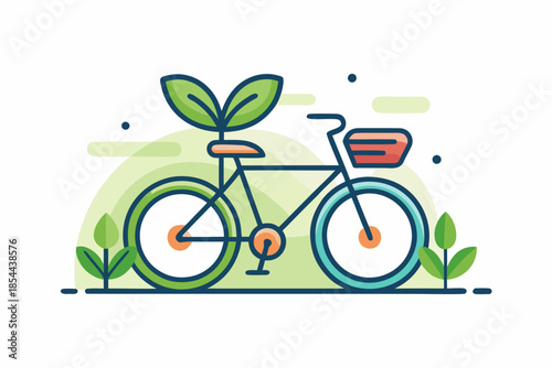 eco habit bicycle lifestyle icon