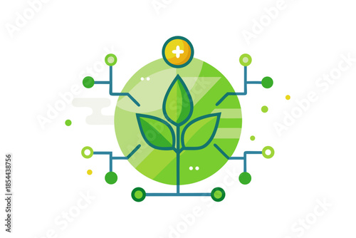 eco startup ecosystem growth icon