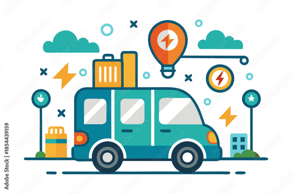 Naklejka premium electric transport network icon