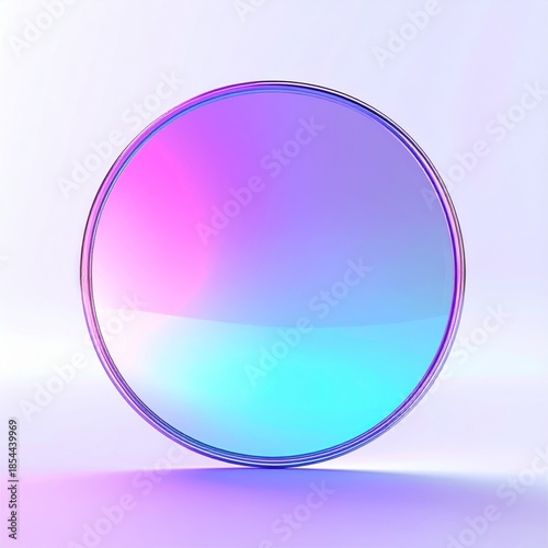 Iridescent Sphere with Gradient Lighting and Holographic Effect on White Background
