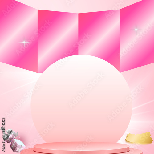 Empty display stands and promotional illustrations. Flash sale, big sale. Beautiful abstract floral layout. Suitable for posters and banners displaying products.