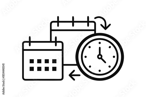 clock calendar combo icon