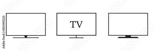 TV Monitor Screen Icon Set Vector Illustration. Tv Icon in trendy flat style. Television and Monitor Screen Display symbol for your web site design, logo, app, UI. EPS10.