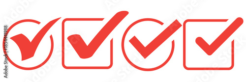 Hand drawing green tick mark icon on white background. Digital hand drawing check mark vector set. Creative vector tick mark icon set.